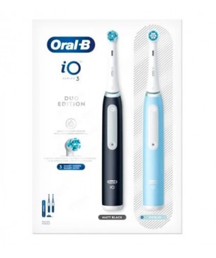 Oral B Escova Eléctrica IO3 Duo Matt Black/Ice Blue 2 Uds